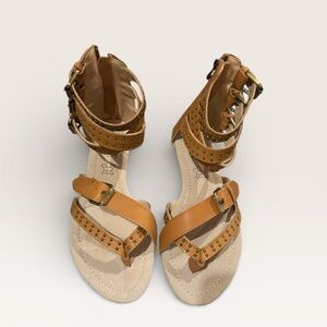 Tan Studded Women's Sandals